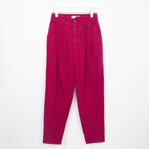 Idioms Vintage Corduroy‎ Pants Raspberry High Waist Pleated Tapered Leg 9/10